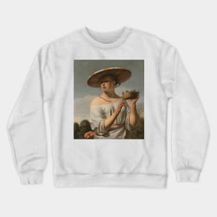 Girl in a Large Hat by Caesar van Everdingen Crewneck Sweatshirt